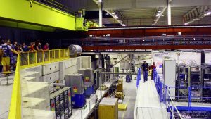 Summer Students were observing the Antiproton Decelerator (AD) facilities at CERN.