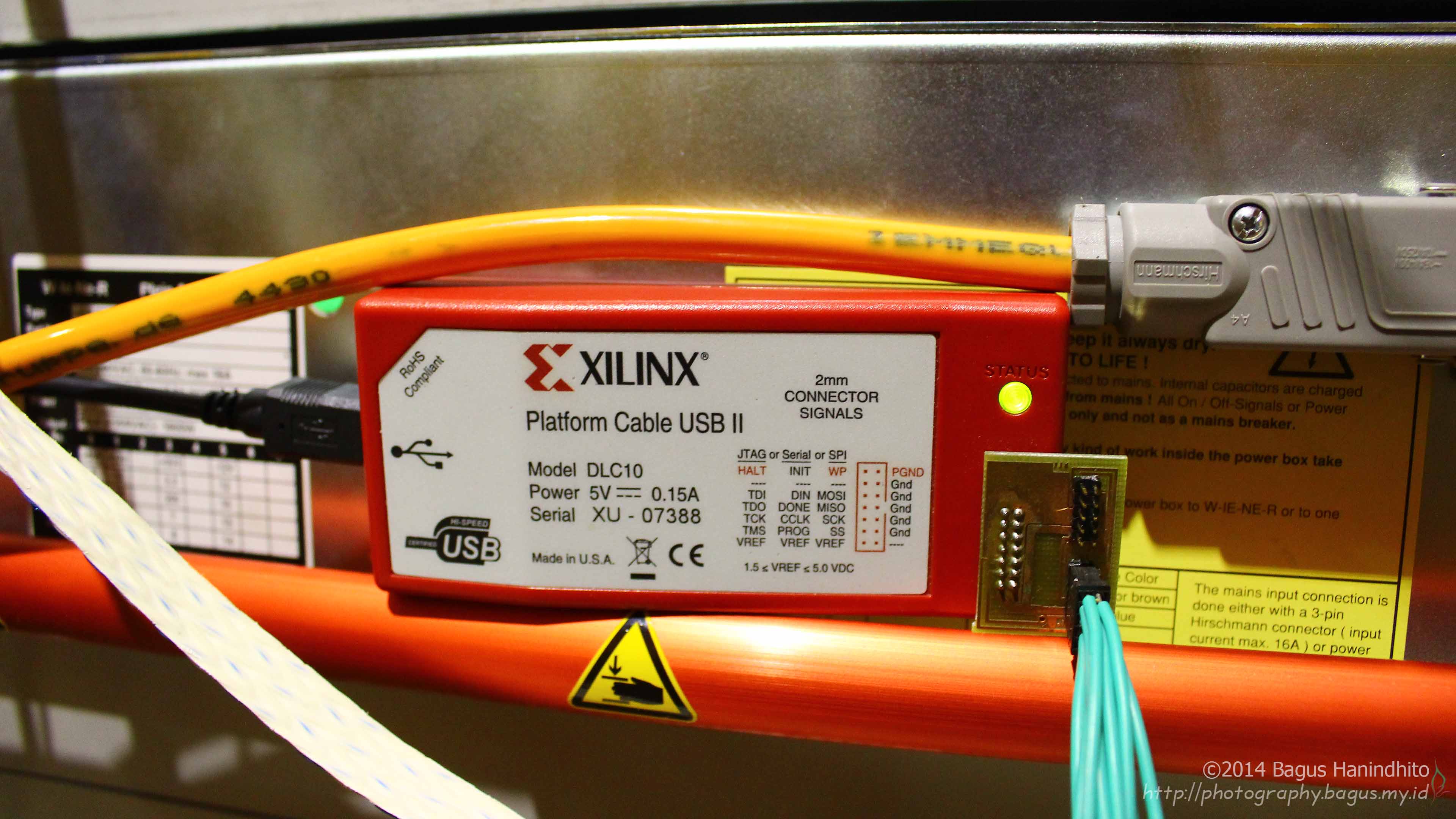 XILINX Platform Cable is used during debugging and testing both of the ROD and BOC via JTAG interface.